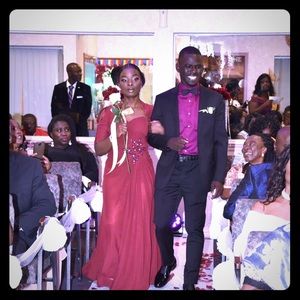 Burgundy Bridesmaids Gown